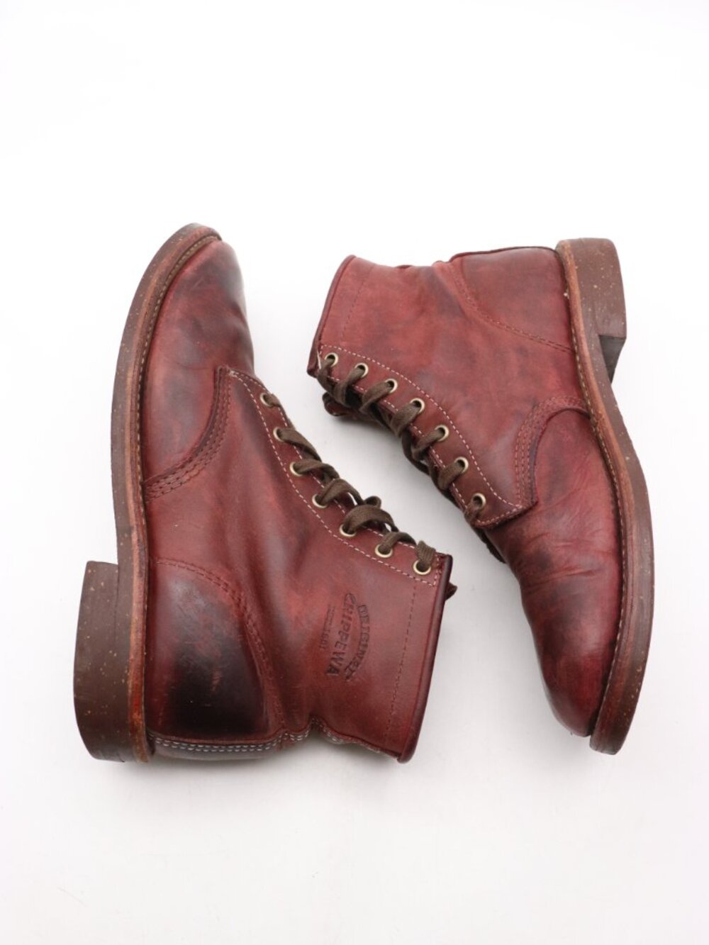 Chippewa 1901 Ankle Boots Men's Size 10.5 Burgundy Leather Lace Up USA - Picture 8 of 15